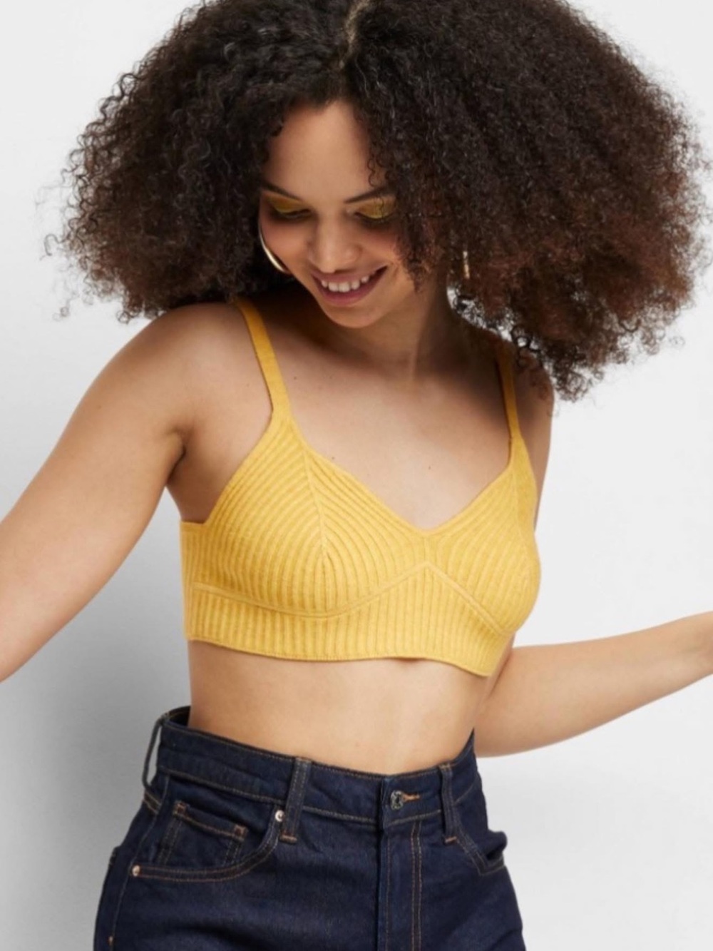 Wild fable TAUPE Ribbed Knit Bralette in Cream